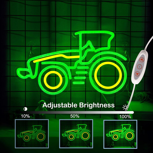 Letrero De Neón De Tractor, Luz Led Regulable Para Pared De