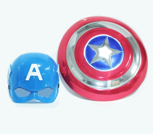 Set Capitán América Escudo Máscara Plastic Halloween Niños