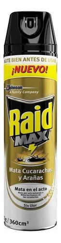 Raid Spray Aerosol Max 360ml Cucarachas Y Arañas