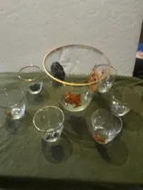 Comprar Hielera Y 06 Vasitos  Antiguos Con Diseño De Perritos