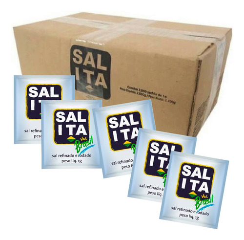 Sal Refinado Sachê Ita Salgar Fino 1 Grama Caixa C/2000
