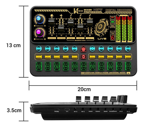 Muslady Sk500 - Cambiador De Voz Portátil Con Tarjeta De Son