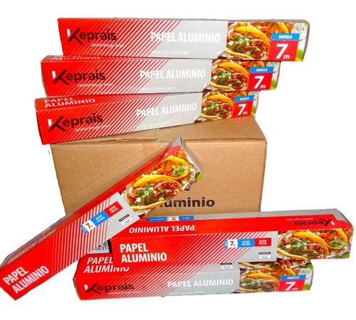 Papel Aluminio 7 Metros Keprais (24 Pzas)