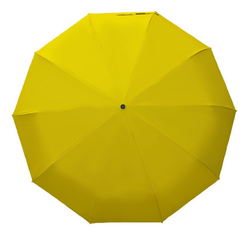 Sombrilla Manual De Bolsillo Filtro Uv 10 Varillas Dobles Color Amarillo Diseño De La Tela Liso