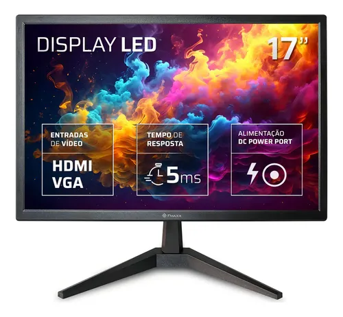 Monitor Led 17  Fmaxx Firemax Mq17v Preto Hdmi Vga 75hz 127/220v