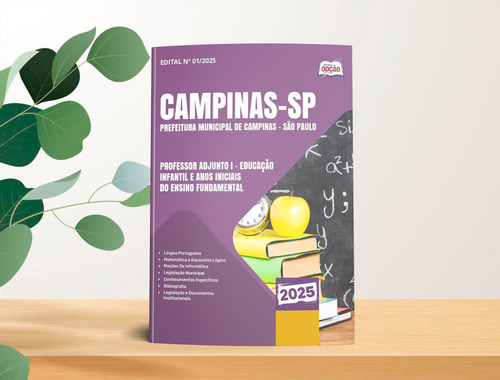 Apostila Campinas Sp 2025 - Professor Adjunto I - Educação Infantil E Anos Iniciais Do Ensino Fundamental - Editora Opção