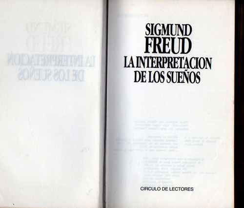 La Interpretacion De Los Sueños - Freud Sigmund - Tapa Dura