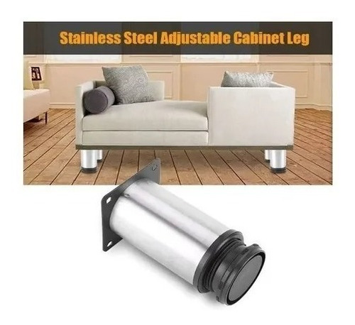 Imagen 3 de 4 de Pata Mueble 10cm Acero Inoxidable Jug X 8 Unida (iva Inclui)