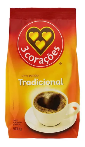Café em pó 3 Corações Tradicional 500g