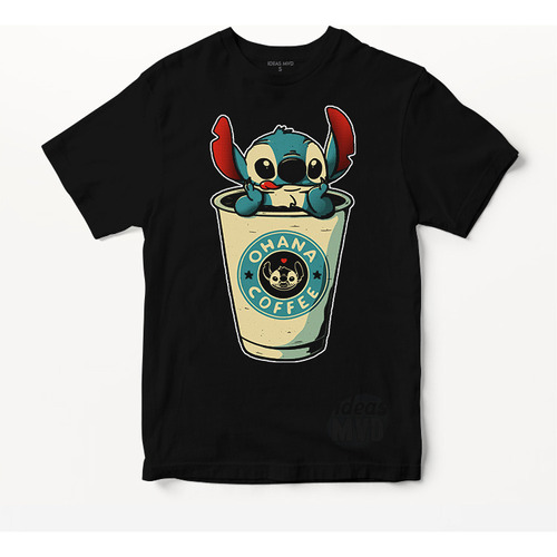 Remera Stitch Coffee (negra:) Ideas Mvd