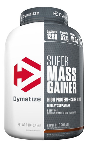 Super Mass Gainer 6 Lb - Dymatize Sabor Rich Chocolate