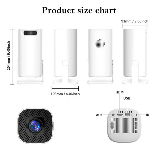 Proyector Inteligente P30 Wifi 6 Android 11 Home Beamer Comp