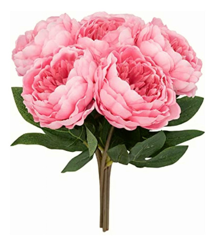 Softflame Flores Artificiales/falsas Peonía Rosa Fuerte, 6