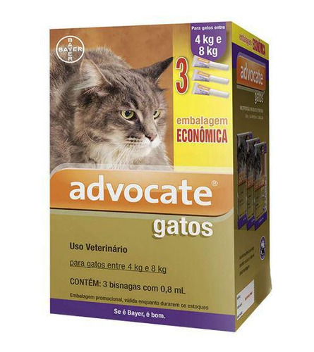 Advocate Para Cães E Gatos - Elimina Pulgas, Sarnas E Vermes