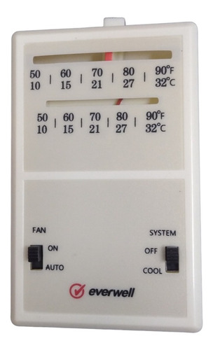 Termostato Ambiental Analógico 24v A/a Marca Everwell 