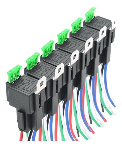 - 6 Fusibles De Relé Eléctrico Automotriz Spst De 5 Pines,