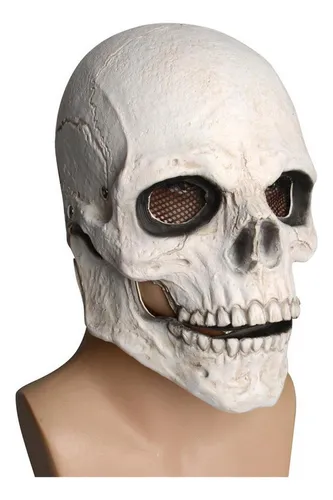 Máscara De Calavera De Terror Con Casco De Esqueleto
