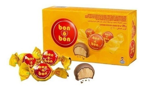 Bon o Bon bolitas de chocolate relleno de cacahuate caja 270g con 18 piezas