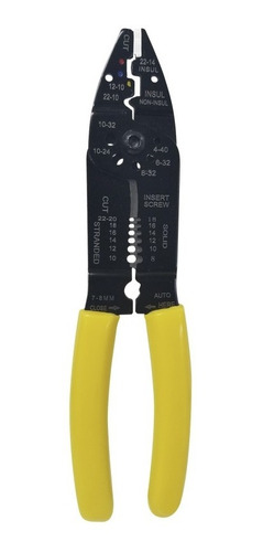 Pinza Cortacables Y Pelacables 10 A 22 Awg Con Plegador