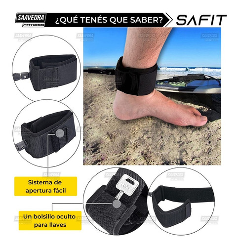 Imagen 7 de 10 de Leash Surf Pita Tabla 9 Pies 275cm Reforzada Safit Larga