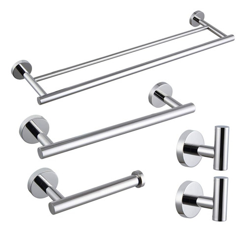 Kimzcn Juego De Accesorios De Baño De 5 Piezas De Acero Inox