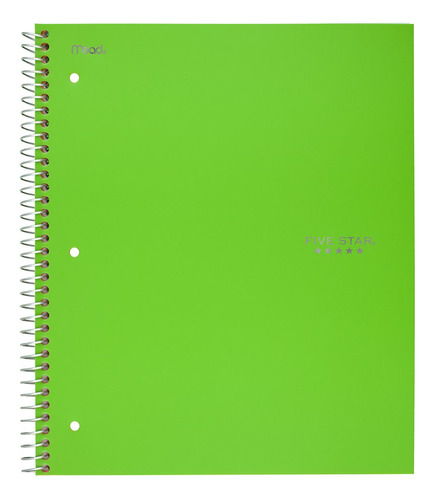 Five Star Cuaderno En Espiral, 3 Materias, Papel A Rayas Uni