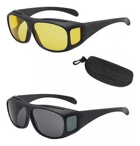 Pack 2 Lentes Vision Nocturna Para Conducir Auto Moto