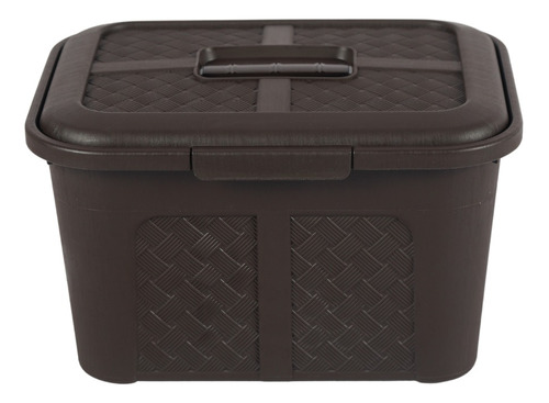 Caja Organizadora Tapa Y Broches 6 Lts Rattan Set X 4  