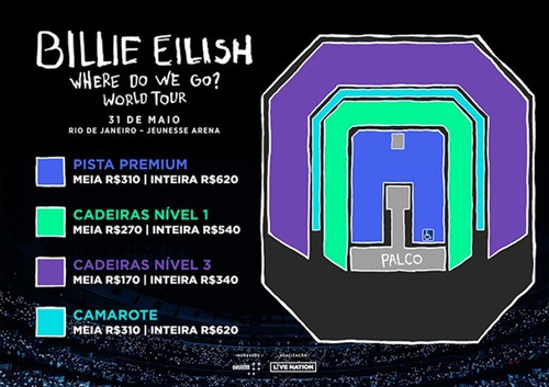 Ingresso Entrada Pista Premium - Billie Eilish Rj.