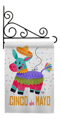 Ornament Collection Fiesta Of Mayo Garden Flag Set Soporte D