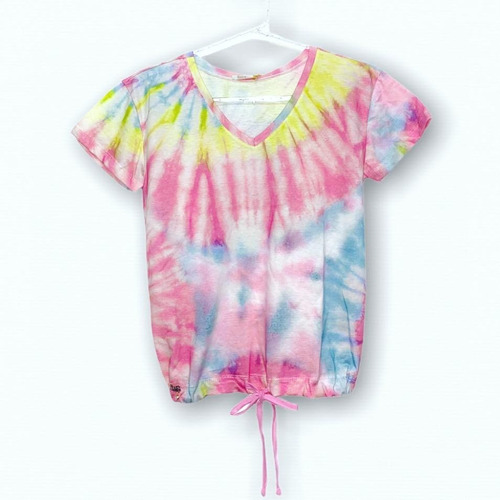 Camiseta Tie Dye Teen Juvenil Blogueira Moda Multicor