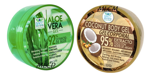 Gel Aloe Vera 92% Extracto + Gel Coco Argán 95% Extracto