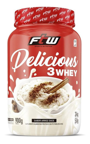 Delicious 3 Whey - 900g Arroz Doce - Ftw