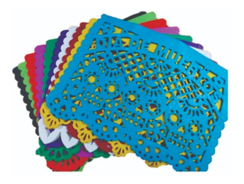 Papel Picado Dia Muertos Paq. Con 500 Pz Surtidas De Colores