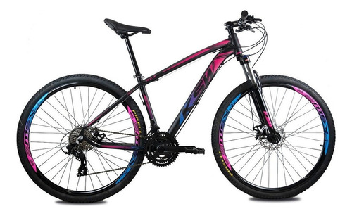 Bicicleta Aro 29 Ksw Color Altus 1.0 24v Hidraulico + Trava Cor Pink/azul Tamanho Do Quadro 15.5