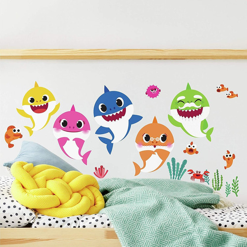 Roommates - Rmk4303scs Baby Shark Peel And Stick Wall Decals