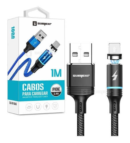 Cabo Usb Carregador Magnetico Ima Compatível Com iPhone