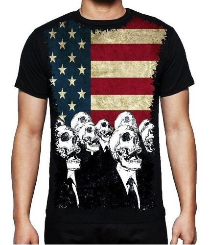 Camiseta 120 Cranio Caveiras Usa Estilo The Mountain