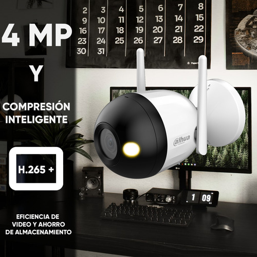 Kit videovigilancia Cronos Cámara Dahua IP Bala F4C-LED 4MP Full Color Audio WiFi + Microsd 256gb + Accesorios - Kit De Cámara Inteligente DH-F4C-LED-256GB (Memoria MicroSD WDD256G1P0C)