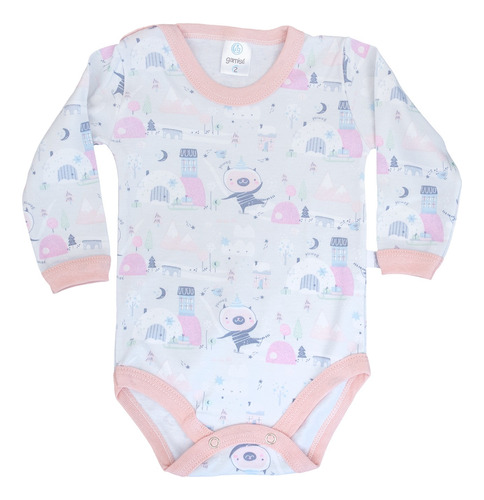 Body Manga Larga Gamise Unisex 12a24m 100% Algodón 