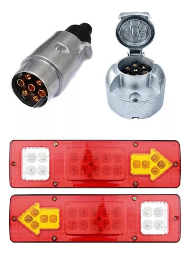 Foco Led Carro De Arrastre Enchufe Macho Hembra Conexion