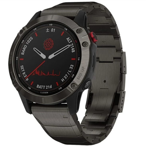 Relogio Garmin Fenix 6 Pro Solar Titanium Gray 010-02410-25
