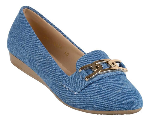 Flat Mujer Azul Stfashion 09004002