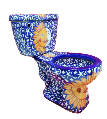 Wc Sanitario Taza + Tanque Cerámica Tipo Talavera Eclipse M4