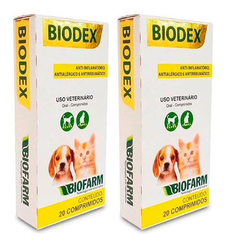 Kit 2caixas Biodex C/ 20 Comprimidos Melhor Remédio Alergia