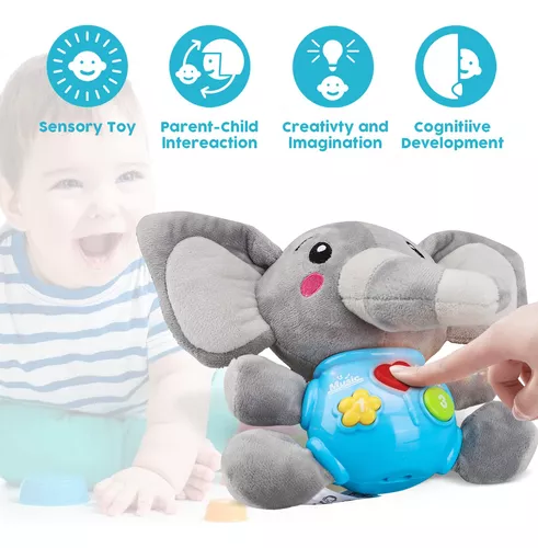 STEAM Life - Juguetes para bebés de 0 a 12 meses, elefante de peluche  musical con luces para recién nacidos y bebés de 6 a 12 meses, niños y  niñas