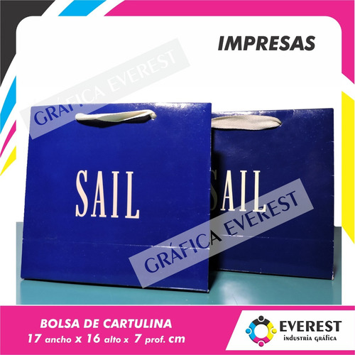 Bolsas De Cartulina 17x16x7 X 500u Impresas Offset 1 Color
