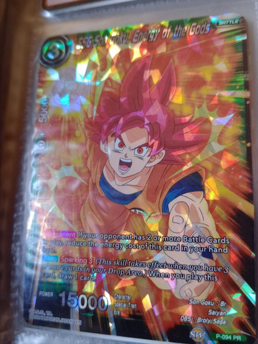 Ssg Son Goku, Energy Of The Gods Carta Dragon Ball Brillante