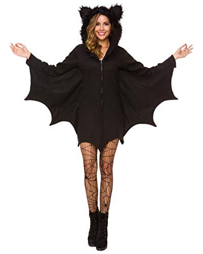 Disfraz De Halloween Mujer Bate Cozy Negro Animal Adult...