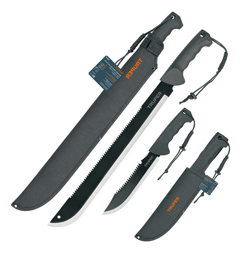 Combo De Machetes Doble Filo 18  Y 10 Con Funda Inyectada